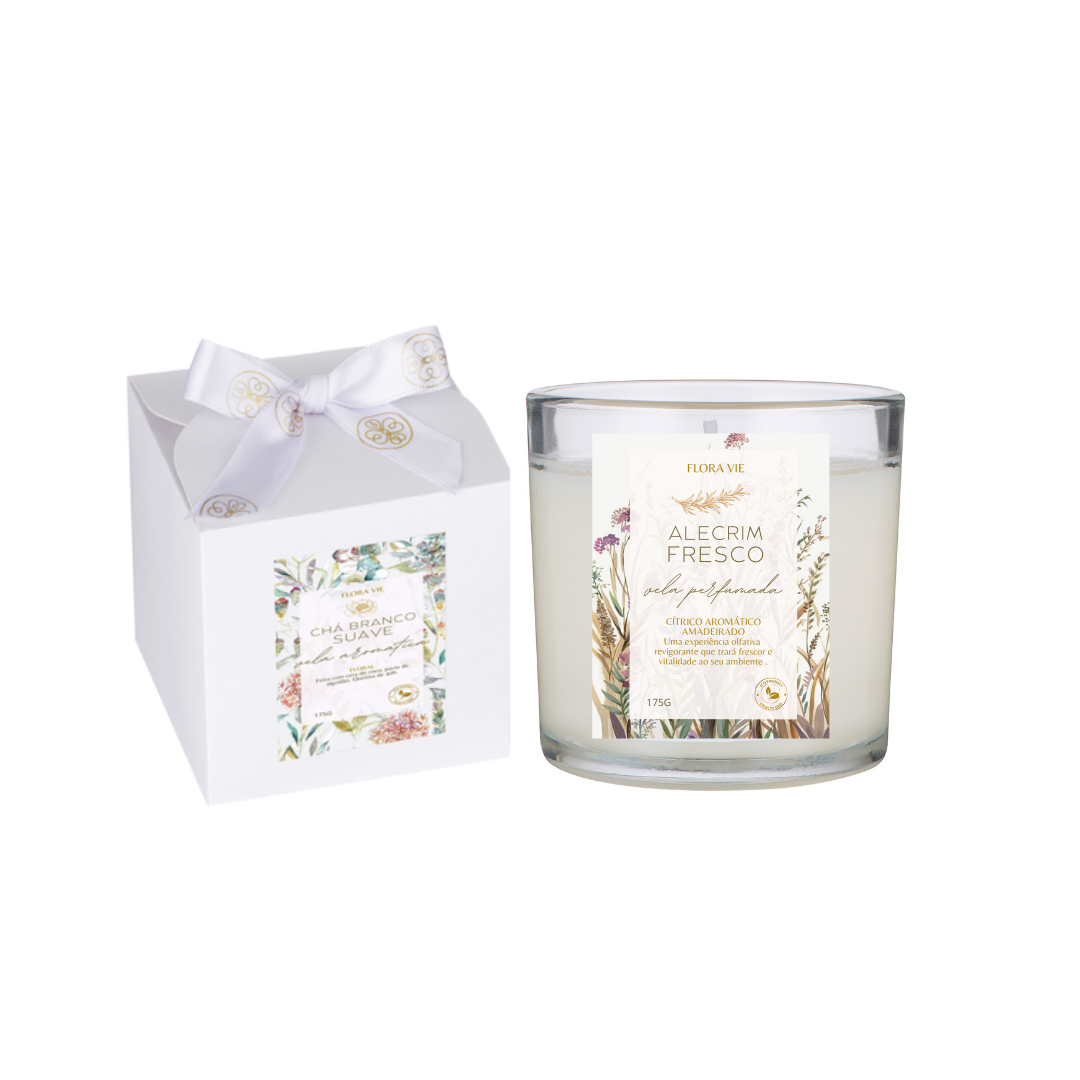 VELA PERFUMADA 175G ALECRIM FRESCO – Flora Vie
